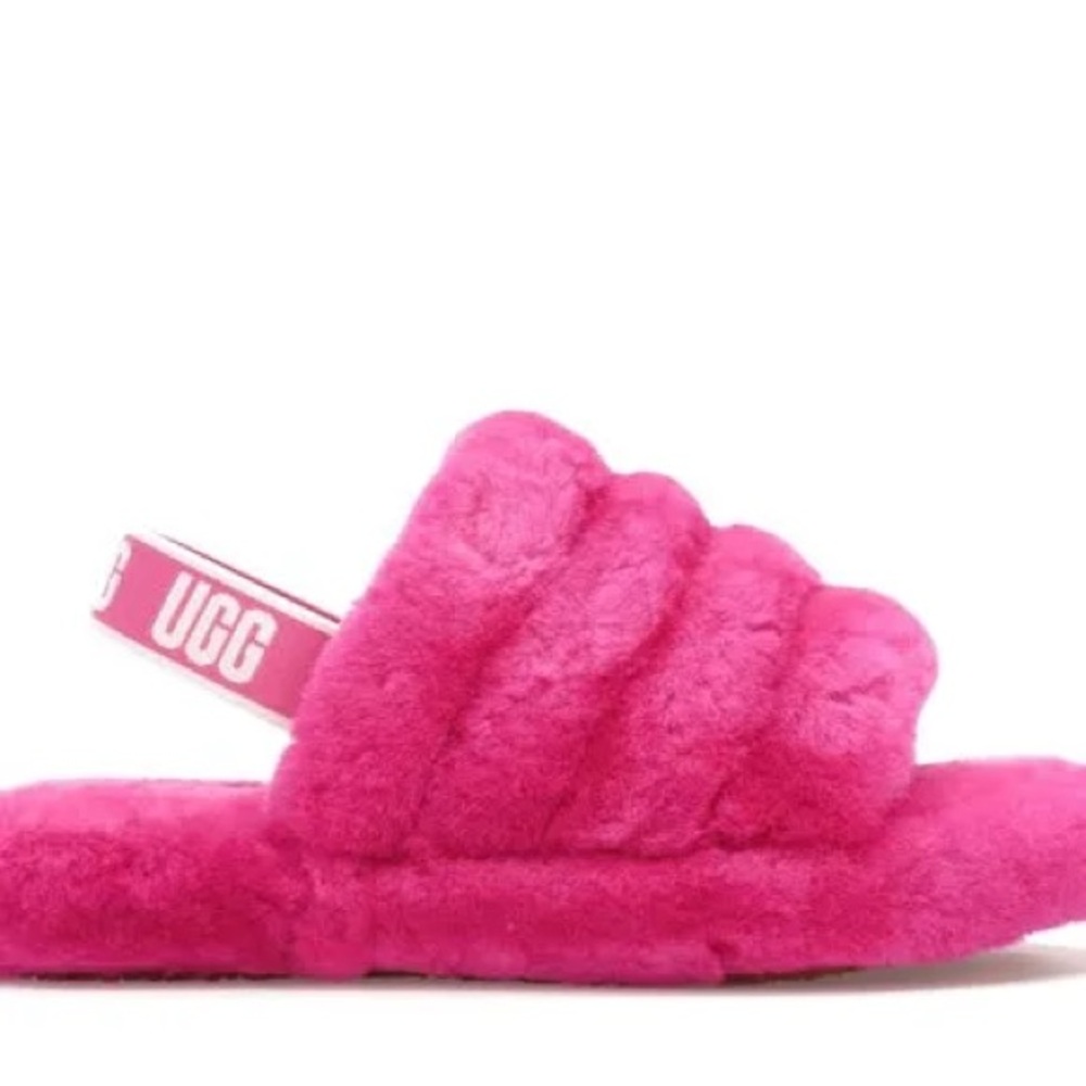 UGG Pink Fluffy Slippers